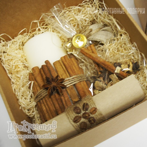 Подарочный набор со свечой и специями