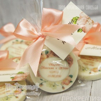 Печенье в белом шоколаде форма КРУГ, индивид. дизайн