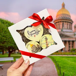 Печенье подарочное "Санкт-Петербург", набор 3 штуки Печенье подарочное "Санкт-Петербург", набор 3 штуки