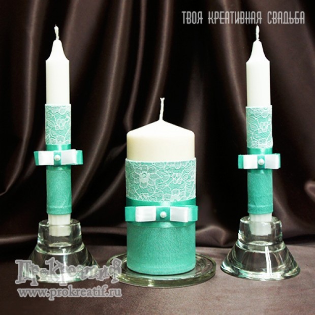 Набор свечей коллекция "Нежная мята"