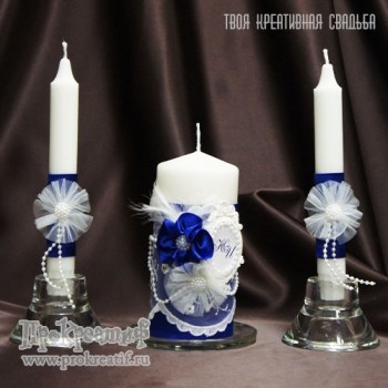 Набор свечей коллекция "Винтажный ультрамарин"