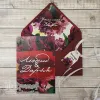 Приглашение-карточка в фактурном конверте "Бордовый шарм"