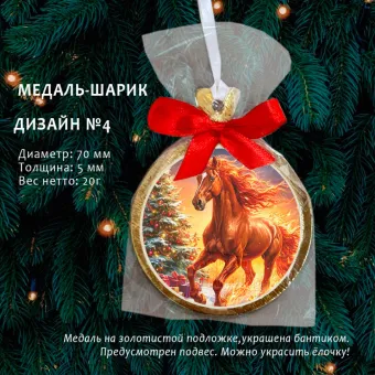 Шоколадная медаль, индивидуальный дизайн, 20г