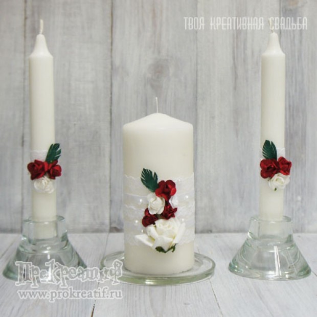 Набор свечей коллекция "Красные розы"