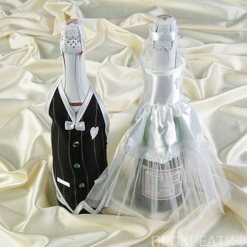 Набор костюмов на шампанское "Свадебный вальс"белый