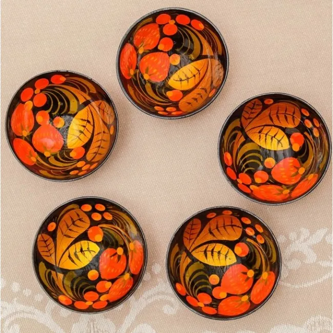Солонка на каравай, 5,5×3 см, 40 гр, хохлома2868223
