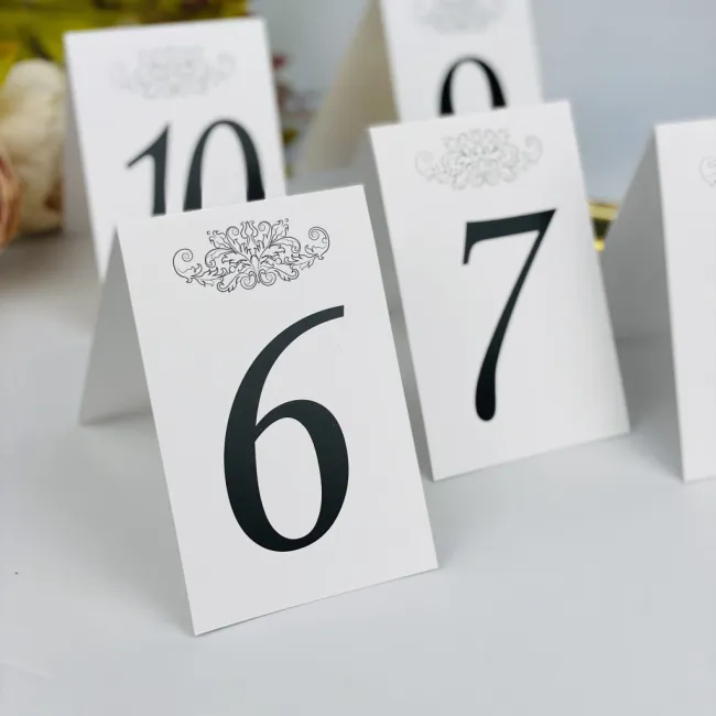 Комплект номеров на столы 6-10, белая классика