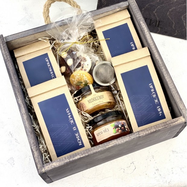 НА КОМПАНИЮ - подарок с чаем, медом и шоколадом