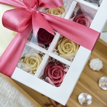 ШОКОЛАДНАЯ ОТКРЫТКА для женщин - набор шоколада с логотипом и шоколадными розами