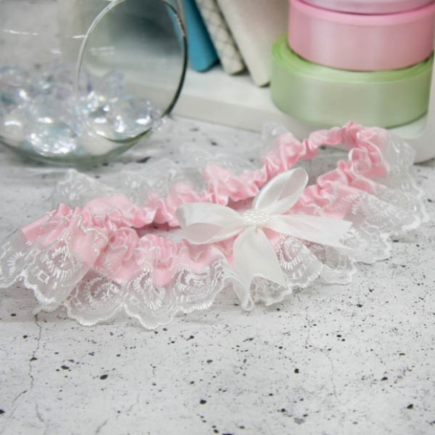 Подвязка невесты "Принцесса" розовый
