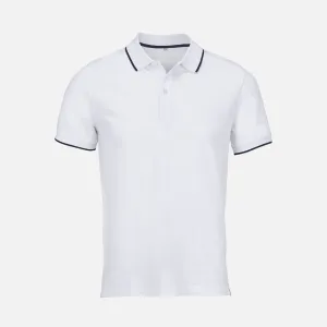 Рубашка поло унисекс Palermo, белая с темно-синим