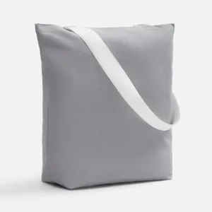 Шопер B5, серый с широкими белыми ручками