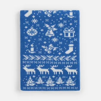 Шарф Holidale, синий с молочным