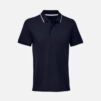 Рубашка поло унисекс Palermo, темно-синяя с белым Рубашка поло унисекс Palermo, темно-синяя с белым
