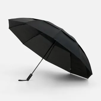 Зонт обратного сложения twoGether с двойным куполом, черный Зонт обратного сложения twoGether с двойным куполом, черный