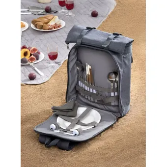 Набор для пикника Picnivo на 4 персоны, темно-серый меланж