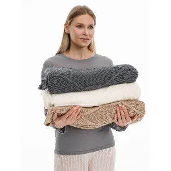 Плед Curve Verve, бежевый меланж Плед Curve Verve, бежевый меланж