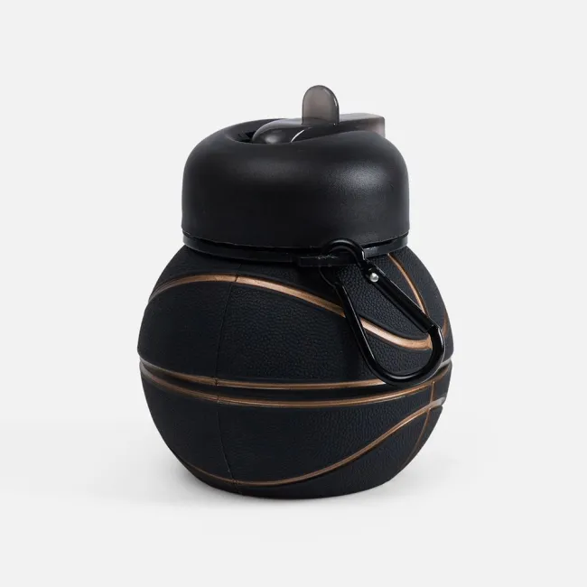 Складная бутылка для воды Basketball Flex, черная