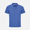Рубашка поло унисекс Palermo, ярко-синяя с белым