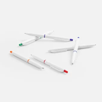 Ручка шариковая Bright Pop, белая с зеленым