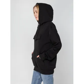 Худи унисекс с карманом на груди Chest Pocket, черное