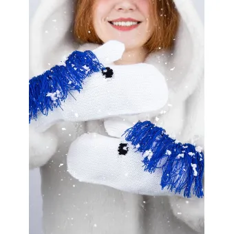 Варежки «Игогошки», с синей гривой