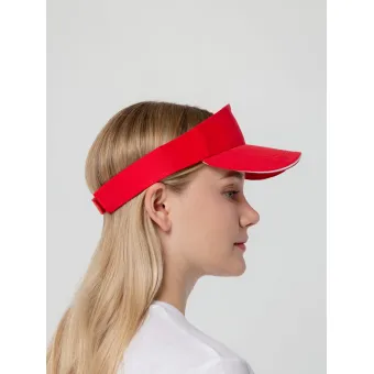 Козырек Active, красный с белым кантом