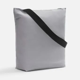 Шопер B5, серый с широкими черными ручками