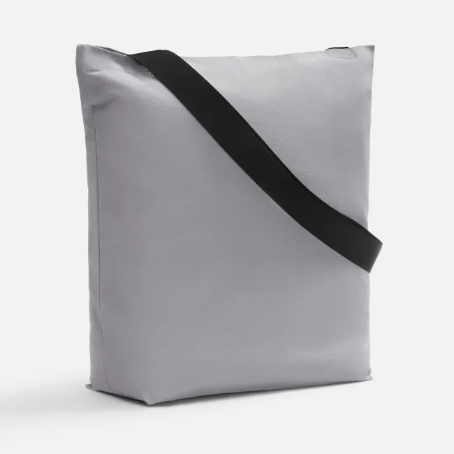 Шопер B5, серый с широкими черными ручками