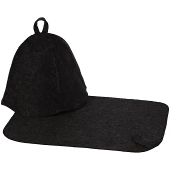 Набор для бани Heat Off с ковриком, черный