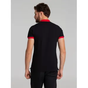 Рубашка поло Prince 190, черная с красным Рубашка поло Prince 190, черная с красным