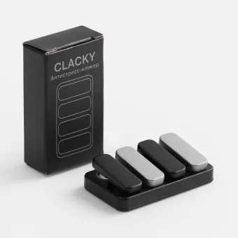 Антистресс-кликер Clacky, черный с серебристым Антистресс-кликер Clacky, черный с серебристым