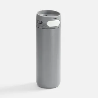 Термостакан X1 с цветной кнопкой, серый с белым