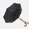 Зонт-трость Hidecolor с цветными спицами, черный с синим