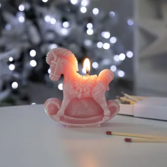 Свеча фигурная «Лошадка-качалка», розовая Свеча фигурная «Лошадка-качалка», розовая