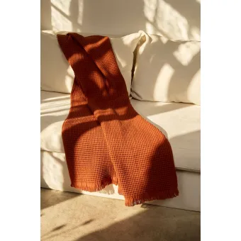 Плед вафельный Elenglect, оранжевый Плед вафельный Elenglect, оранжевый