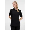 Рубашка поло унисекс Senti, черная Рубашка поло унисекс Senti, черная
