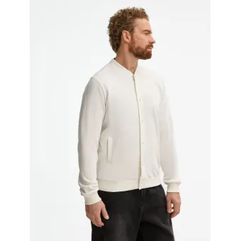 Бомбер унисекс Nuppu, молочно-белый Бомбер унисекс Nuppu, молочно-белый