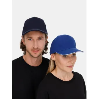 Бейсболка Classic 2.0, ярко-синяя с белым кантом